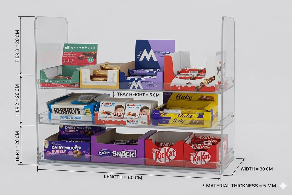 Transparent acrylic snack display rack /Acrylic display shelf