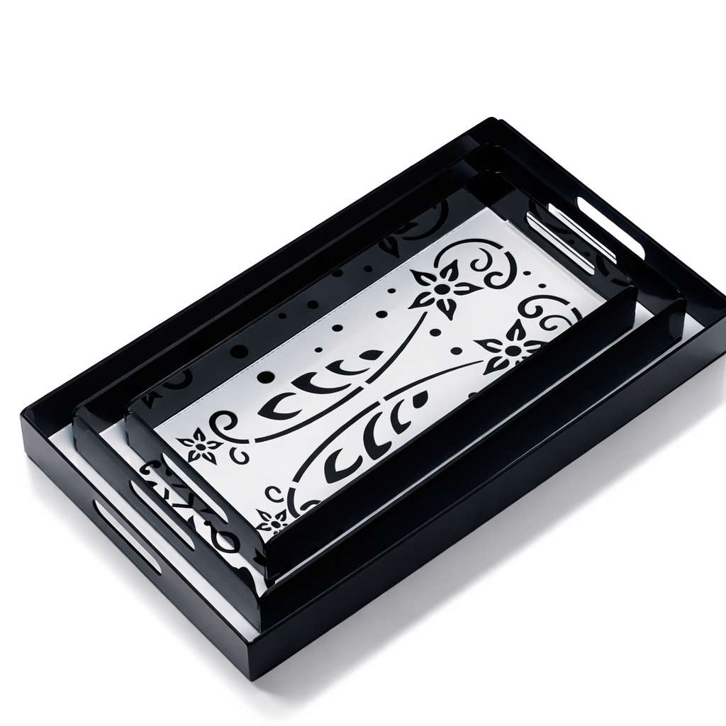 Premium Acrylic Tray | Black and White (Set of 3)