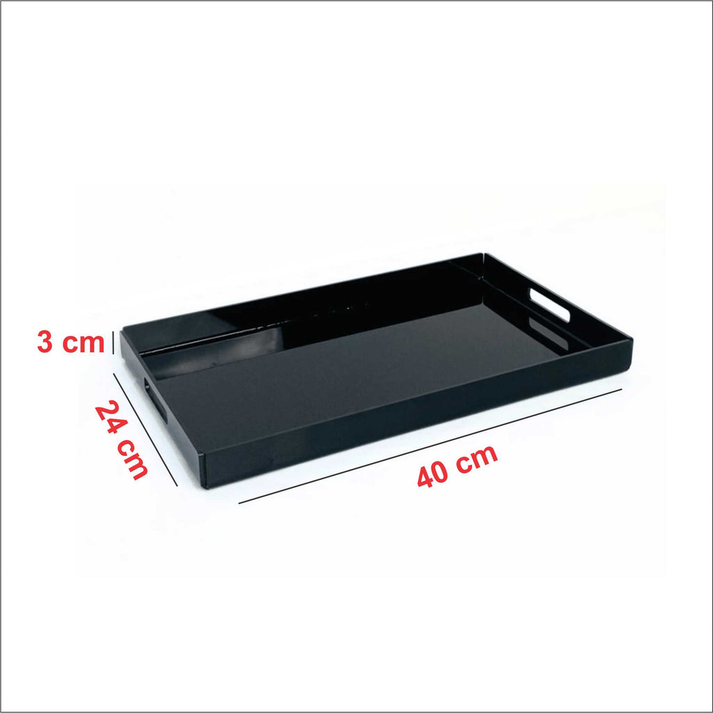 Black Acrylic Serving Tray – صينية تقديم أكريليك سوداء أنيقة
