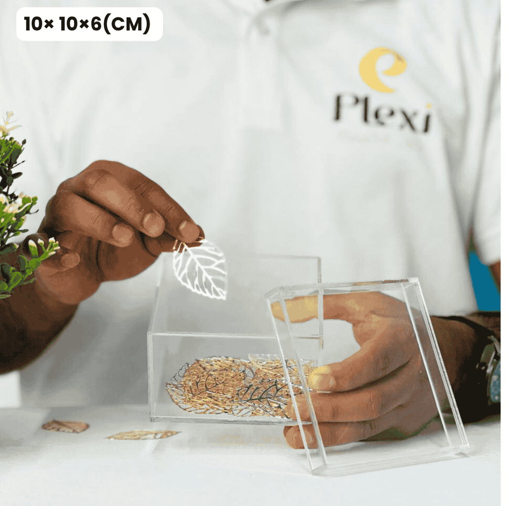 Clear Plexi Box 10×10×6 cm for gifts & displays | صندوق بلاكسي شفاف 10×10×6 سم للهدايا والعرض