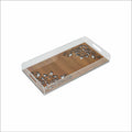 plexi acrylic clear serving tray with wooden pattern in kuwait 