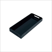 صينية تقديم أكريليك سوداء ‎35×15×3‎ سم بمقابض فتحات — مثالية للقهوة العربية في الكويت.