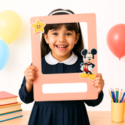 First Day of School Sign – Back to School Plaques (Pink Frame Design) For Photos