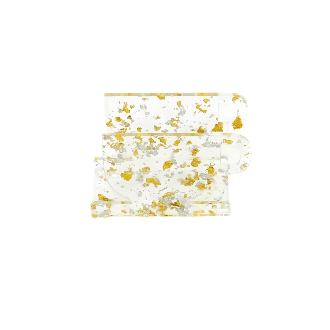 Acrylic Napkin Holder (Gold  with Clear) - Cup Design Table Tissue Stand