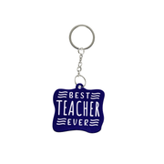 Best Teacher Ever violet acrylic keychain – teacher appreciation gift in Kuwait with bold white text.