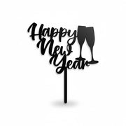 Happy New Year  Acrylic Topper (Black Acrylic )