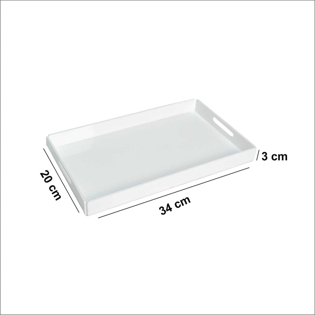 Rectangular White Acrylic Tray – Durable & Stylish Display Tray | صينية أكريليك مستطيلة بيضاء متينة وعصرية
