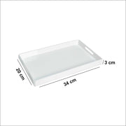 Rectangular White Acrylic Tray – Durable & Stylish Display Tray | صينية أكريليك مستطيلة بيضاء متينة وعصرية